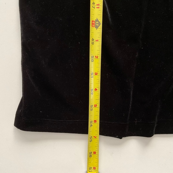 Vtg Faith Couture Velvet Maxi Dress Sz S Black VNeck Back Slit Demure Event Y2K - Picture 9 of 11